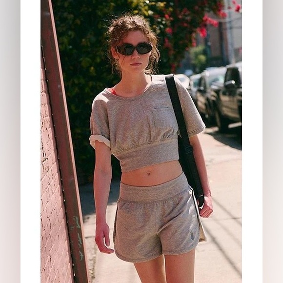 FP Movement by Free People Pants - FP MOVEMENT Challenger SET Top & Shorts Heather Grey NWT